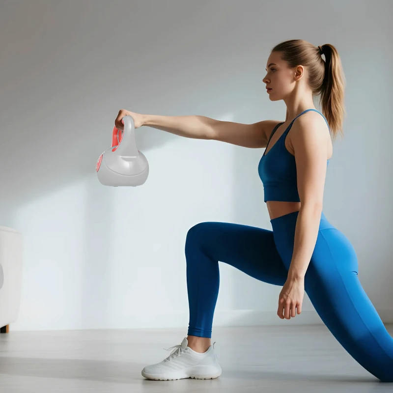 SPORTNOW Kettlebell 14 kg Peso Russo com Revestimento de PU e Enchimento de Areia para Treinamento 26x18x32 cm Vermelho e Cinza