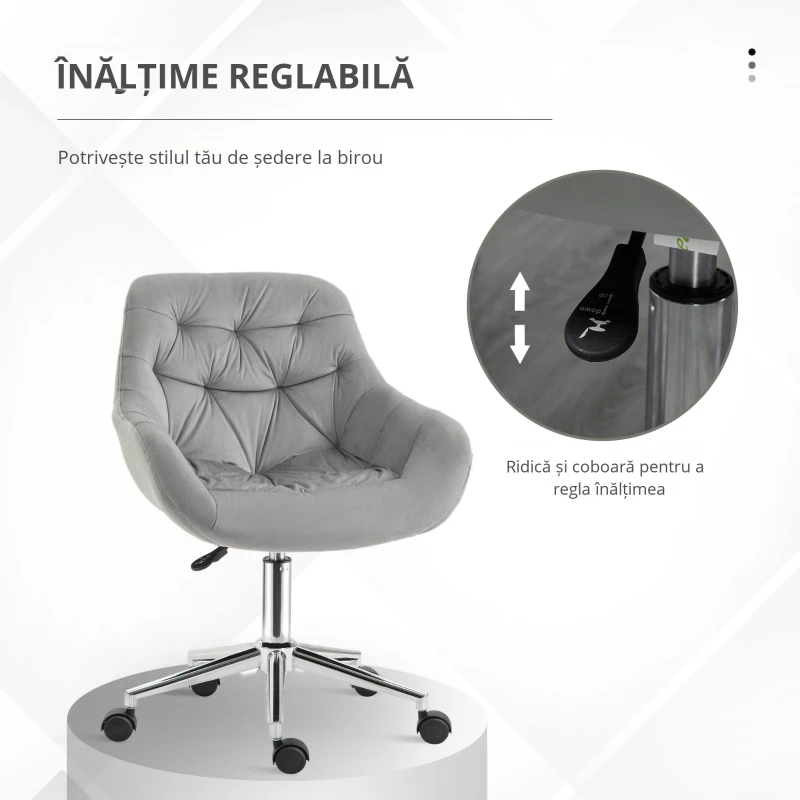 Vinsetto scaun ergonomic de birou, 59x58x80-90 cm, gri