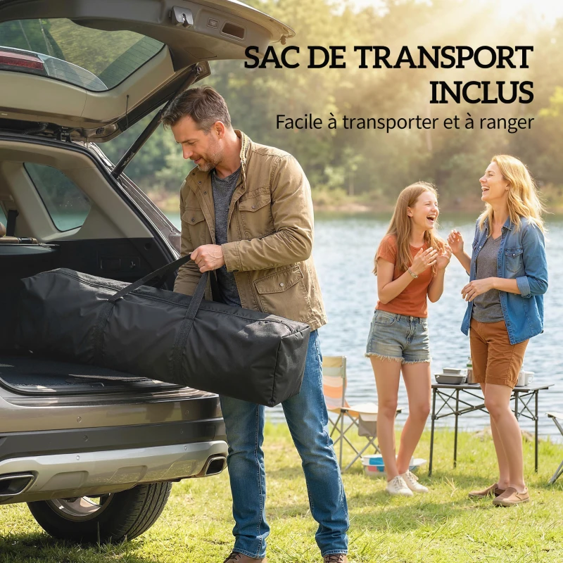 Outsunny Tonnelle de jardin 3 x 3 m pop up, tonnelle pliante réglable en hauteur, protection UV50+, 3 parois latérales, crème