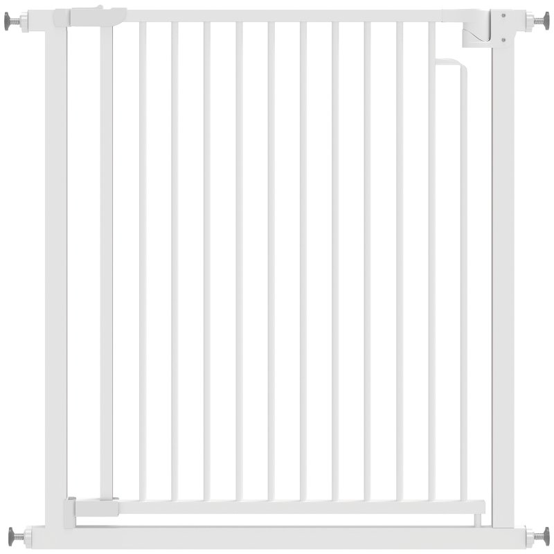 PawHut Barrière de sécurité pour chiens et bébés 76 à 80 cm avec extension fixation par pression sans perçage 76 à 80cm blanc