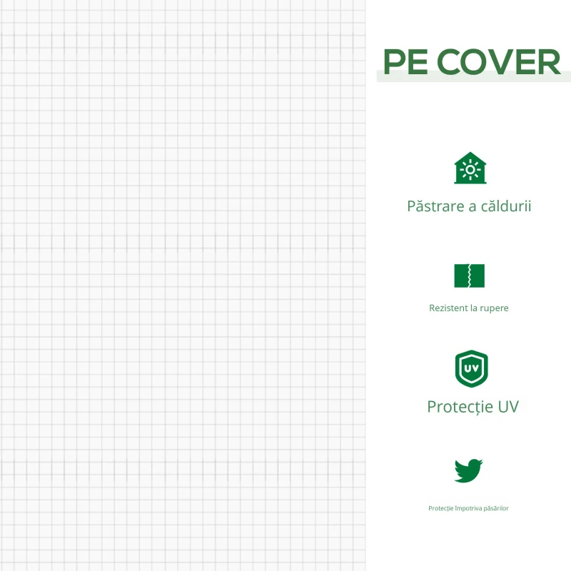 Outsunny Mini Sera Portabila – 180×90×90 cm, cu Usi cu Fermoar