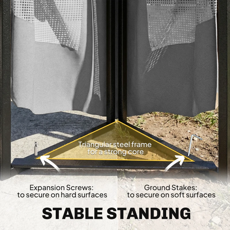 Outsunny 3 x 3.6 m Outdoor Garden Gazebo with Post Shelves, UPF50+ Patio Permanent Pavilion with Hook, Dark Grey