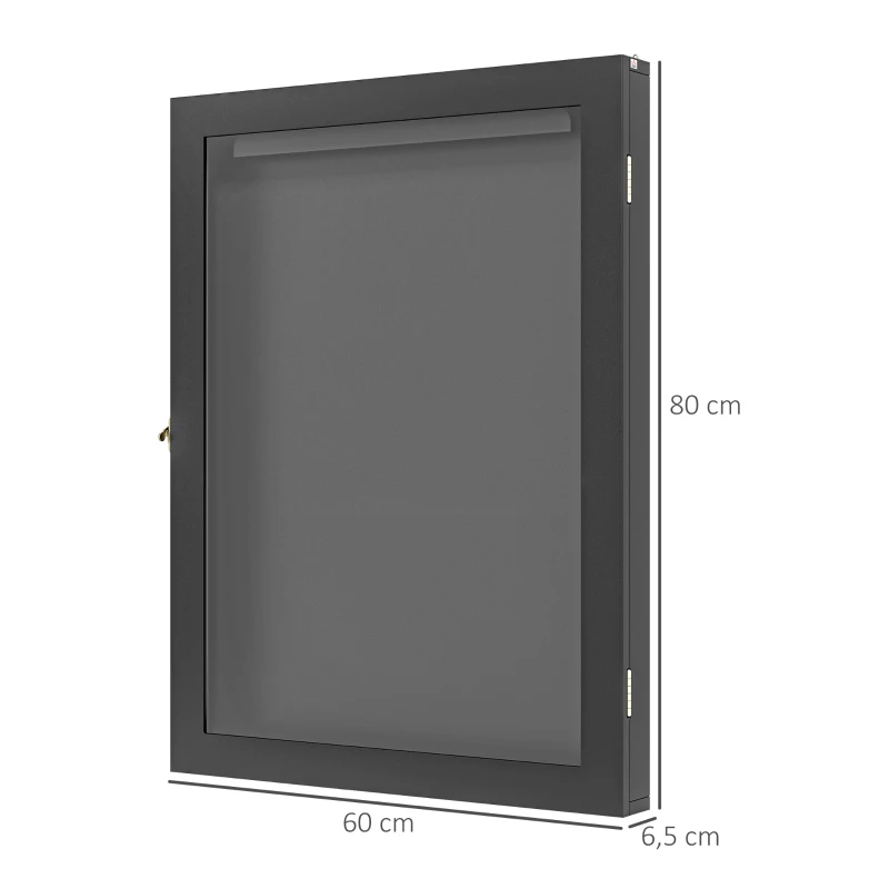 HOMCOM Frame box T-frame cadre pour maillot porte acrylique doublure interne feutre 60 x 6,5 x 80 cm noir