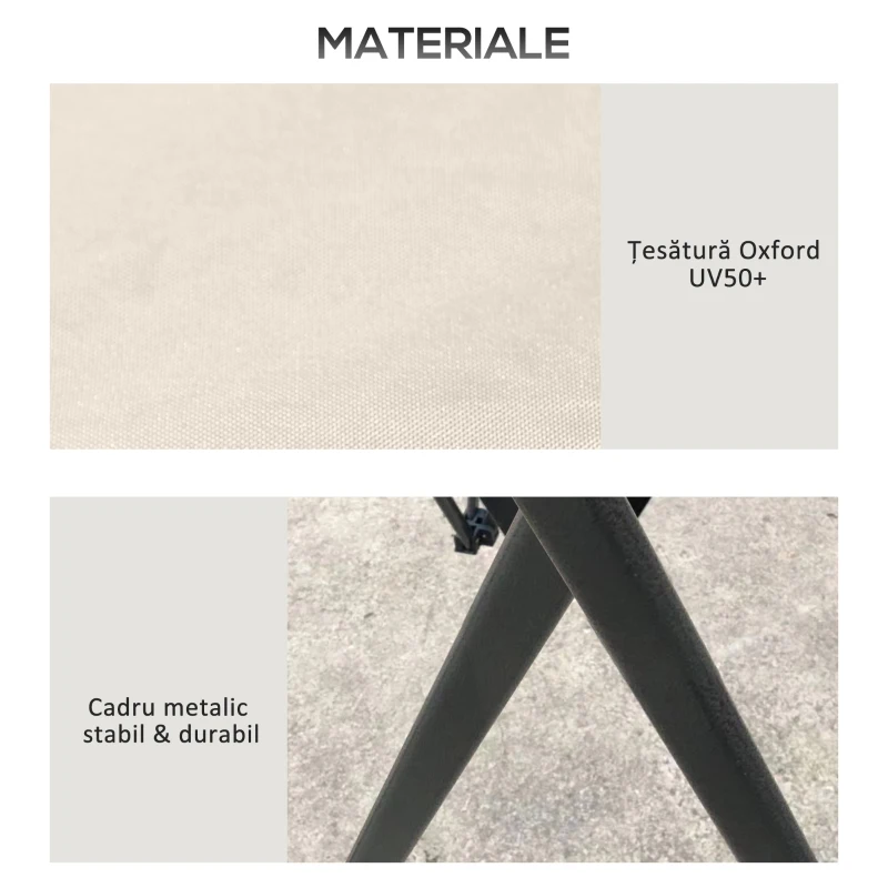 Pavilion Outsunny pliabil 4x4 m cu înălțime reglabilă, plasă de țânțari și geantă, din metal și material Oxford, bej