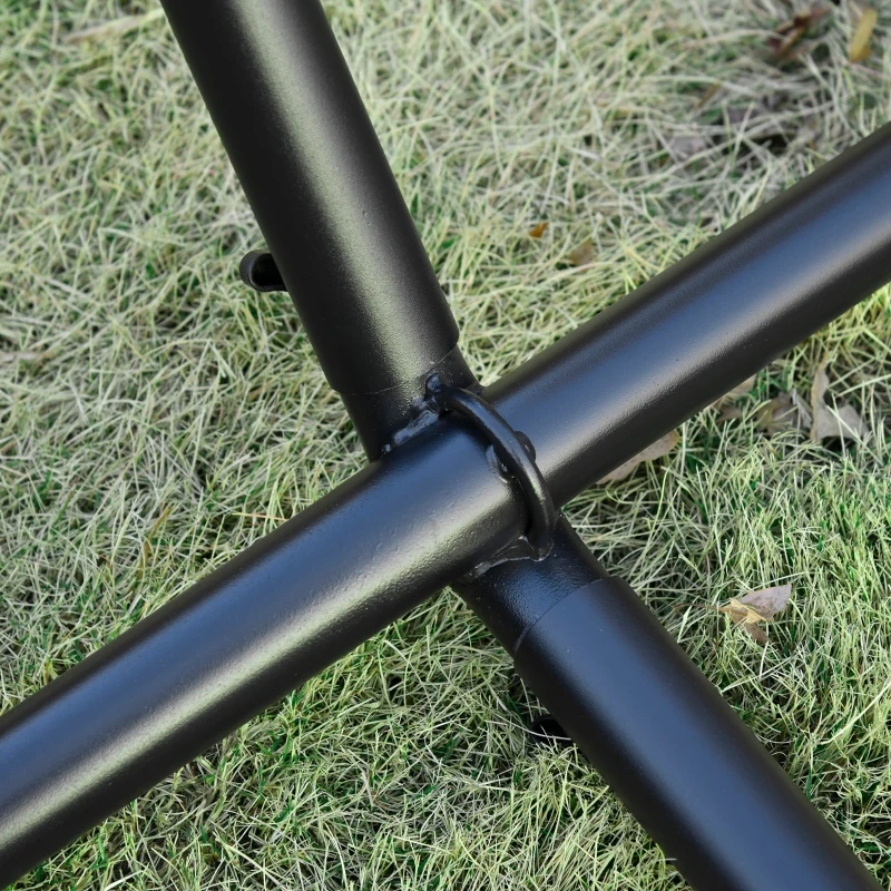 Outsunny Hamac de Grădină Suspendat 310x117 cm cu Înălțime Reglabilă și Suport, Capacitate 120 kg, Hamac Autoportant cu Geantă de Transport, pentru Camping, Grădină, Balcon, Patio, Verde și Albastru