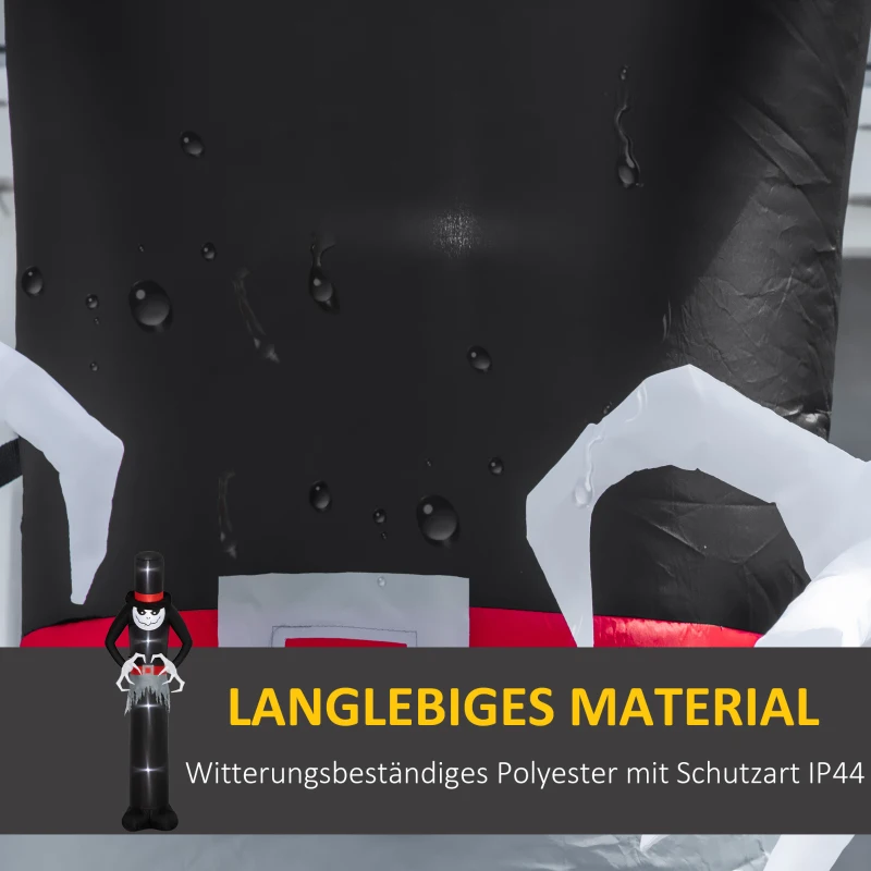 Outsunny Halloween-Dekoration 3 m riesiger Sensenmann mit LED-Beleuchtung für Outdoor, IP44