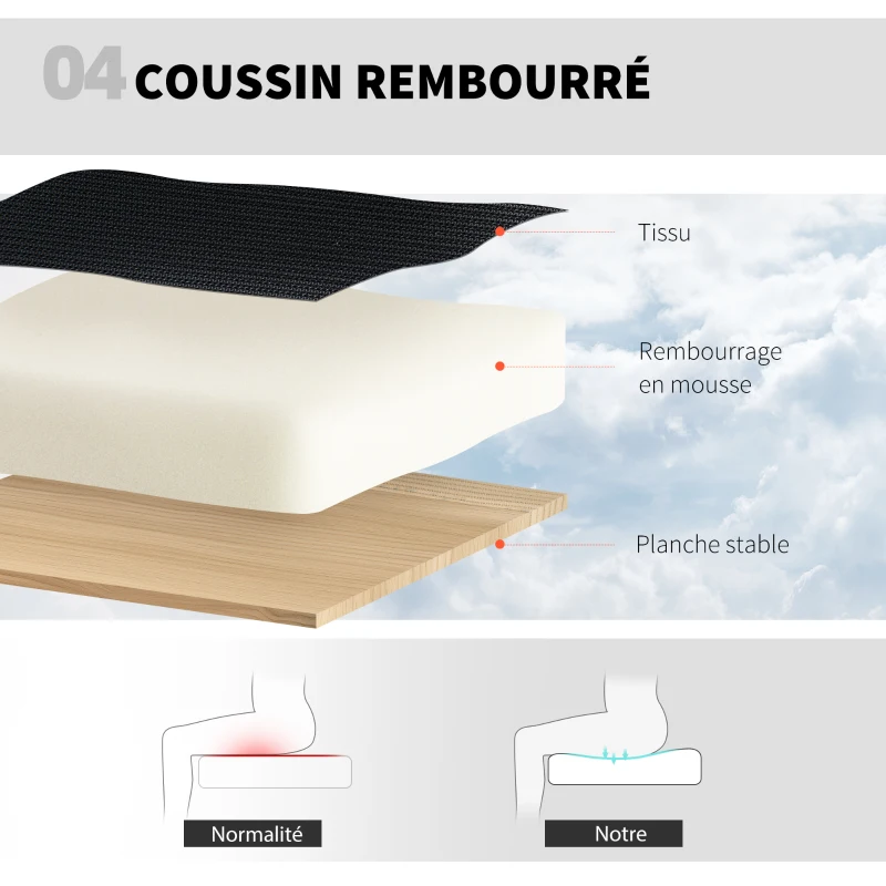 HOMCOM Chaise bureau ergonomique, chaise de dessin, support lombaire 4D, accoudoirs relevables, 60 x 60 x 108-132 cm, noir