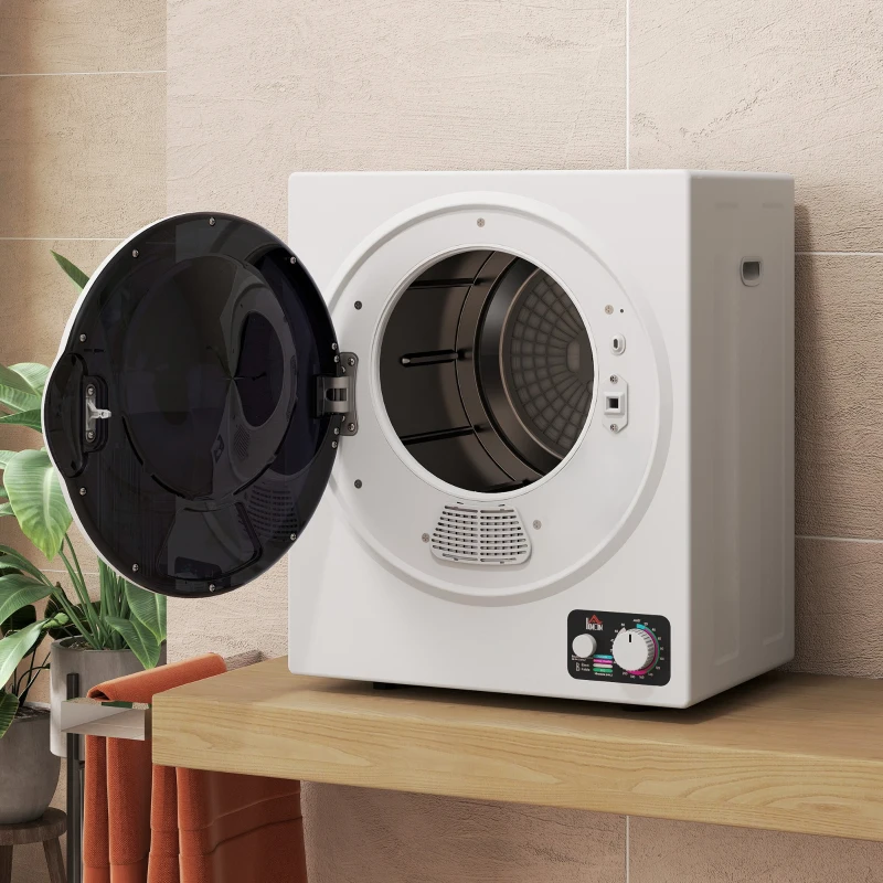 HOMCOM Secador de Roupa Elétrico Portátil 850W Capacidade 33L 4 Modos de Operação Aço Inoxidável 49x40,5x60 cm