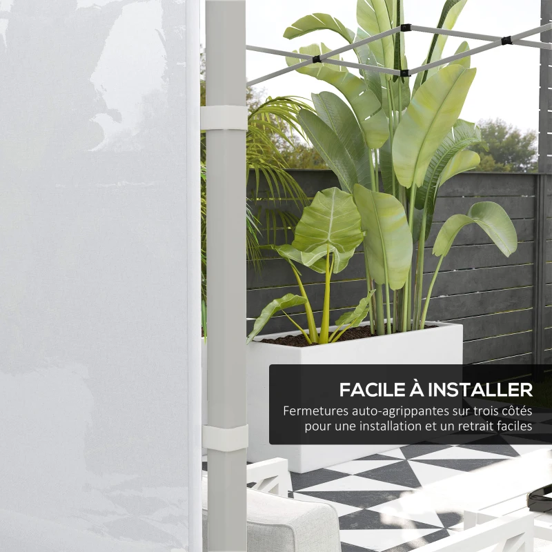 Outsunny Panneaux latéraux pour tonnelle panneaux de remplacement pour tonnelle 3 x 3 m ou 3 x 6 m, lot de 2, blanc