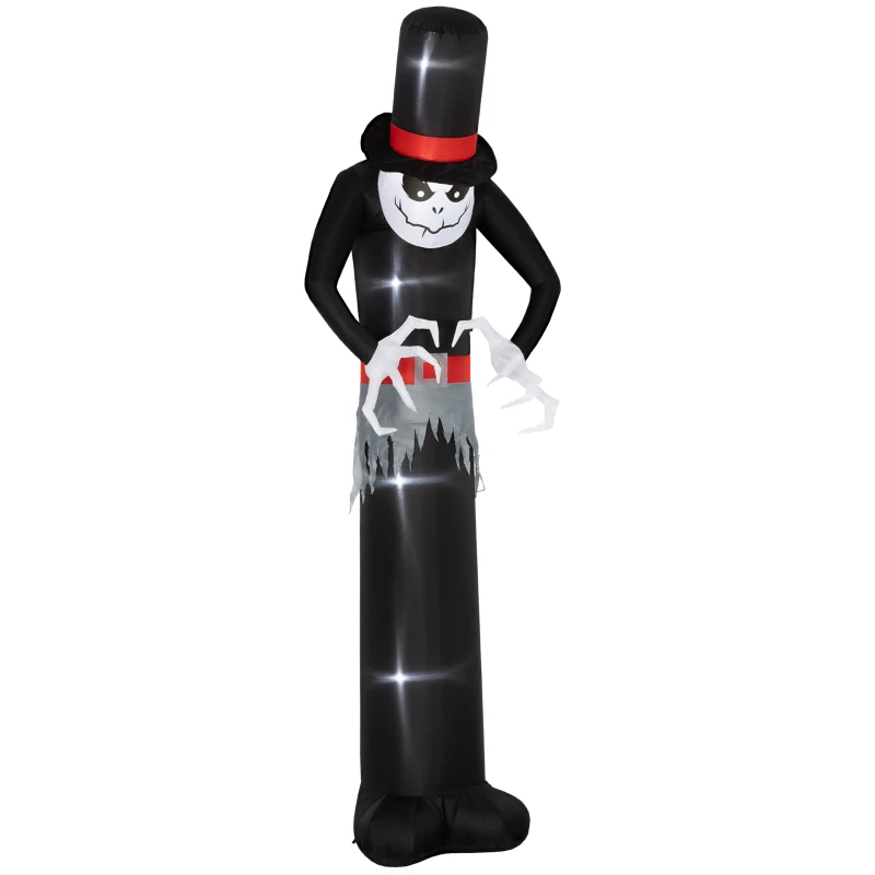 Outsunny Halloween-Dekoration 3 m riesiger Sensenmann mit LED-Beleuchtung für Outdoor, IP44