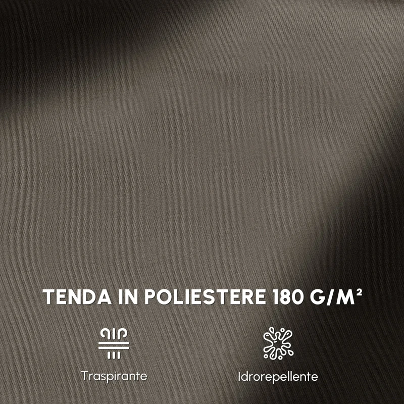 Outsunny Ombrellone da Giardino XXL 4,6L x 2,7l x 2,4H cm con Base a Croce, Apertura e Chiusura con Manovella, Acciaio e Poliestere ad Alta Densità, Grigio