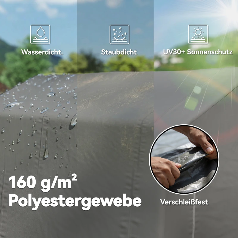 Outsunny Garagetent 2,3 x 1,9 m Waterdicht Opslagtunnel met Oprolbare Ritsdeur, Ventilatie, Zadeldak, Donkergrijs