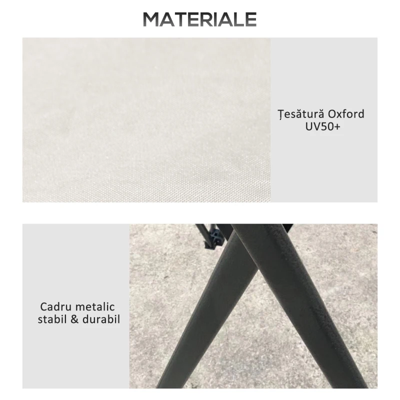 Outsunny Foișor Pliabil Pop Up 4x4 m cu Inălțime Reglabilă pe 3 Nivele, Foișor Exterior cu Plase de Țânțari, Saci de Nisip, Geantă de Transport, UV50+, pentru Grădină, Camping, Evenimente, Crem