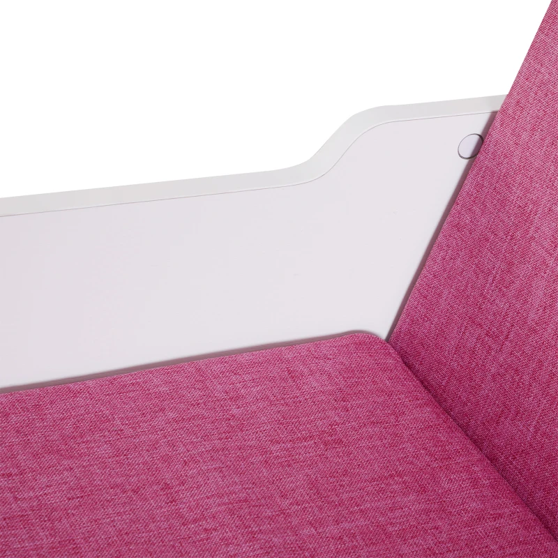 HOMCOM Libreria Panca 2 in 1, Design Contemporaneo, 6 Scomparti, 3 Cuscini Inclus,i 102L x 30P x 61H cm, Bianco e Rosa