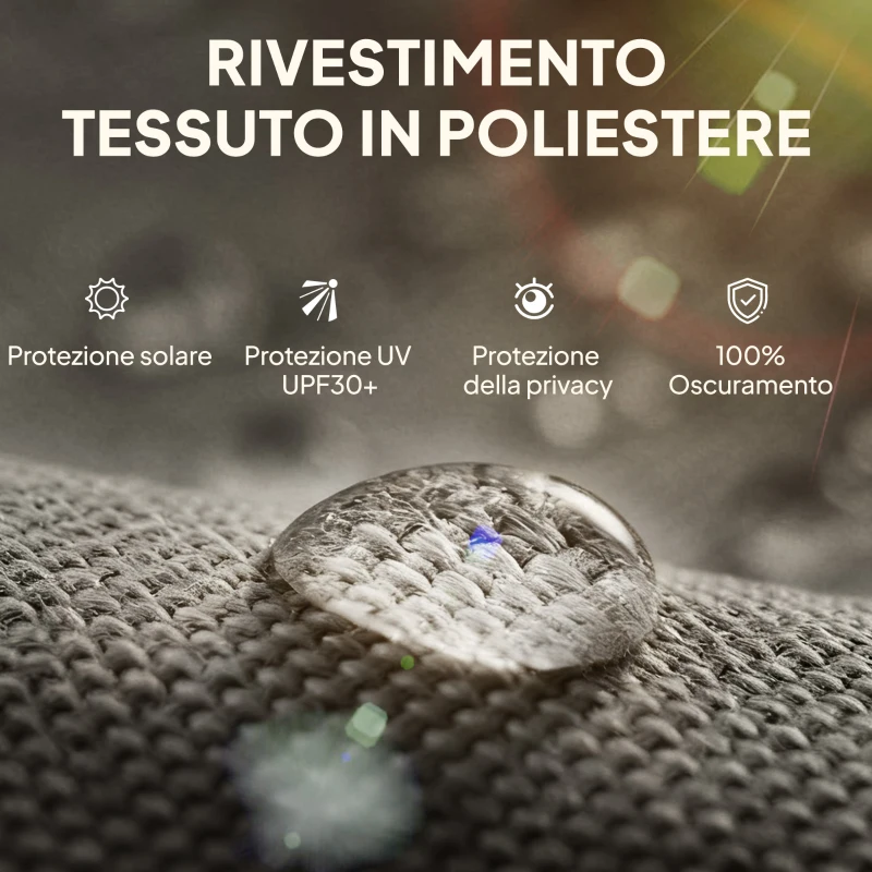 Outsunny Tenda a Rullo Avvolgibile in Poliestere Anti-UV con Catenella, 240x160 cm, Grigio Scuro