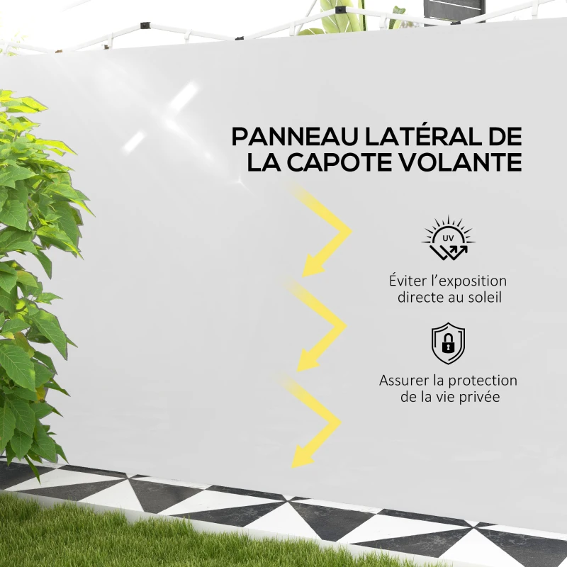 Outsunny Panneaux latéraux pour tonnelle panneaux de remplacement pour tonnelle 3 x 3 m ou 3 x 6 m, lot de 2, blanc