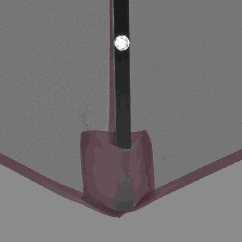 Outsunny Umbrelă de Grădină Reglabilă Ø265 cm cu 32 Lumini LED Solare și Manivelă, Umbrelă de Exterior cu 8 Bare de Sprijin, din Oțel, Poliester, pentru Terasă, Curte, Balcon, Gri