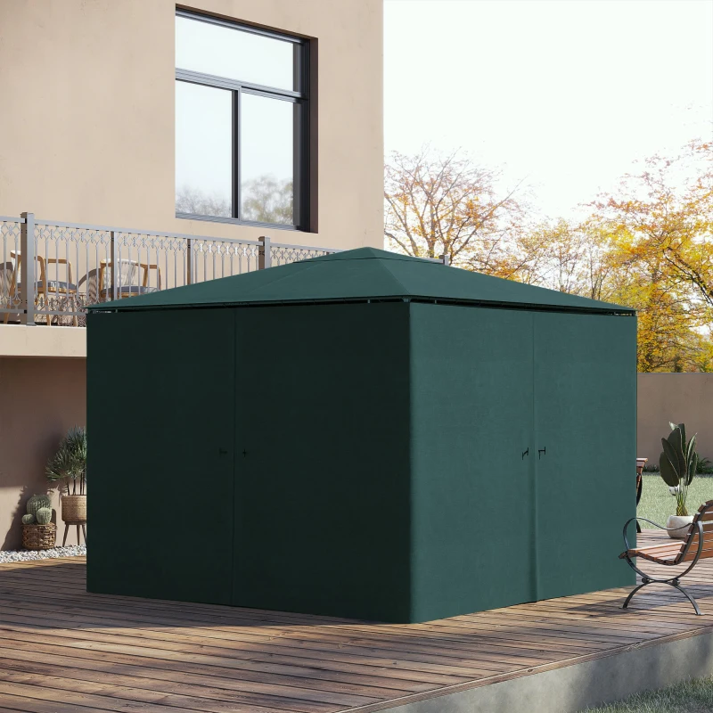 Outsunny 4 parois latérales pour pavillon de jardin tonnelle rigide 300 x 300 cm protéger de la pluie vent soleil gris