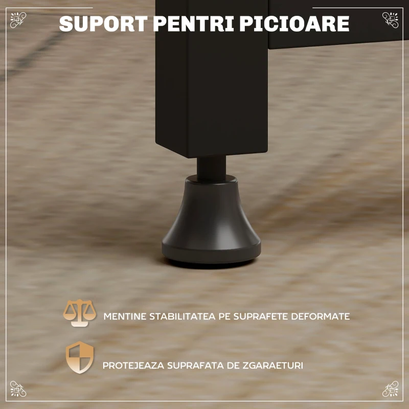 HOMCOM Set de masă cu bar cu 3 rafturi și 2 scaune înalte cu suport pentru picioare, stil industrial, maro