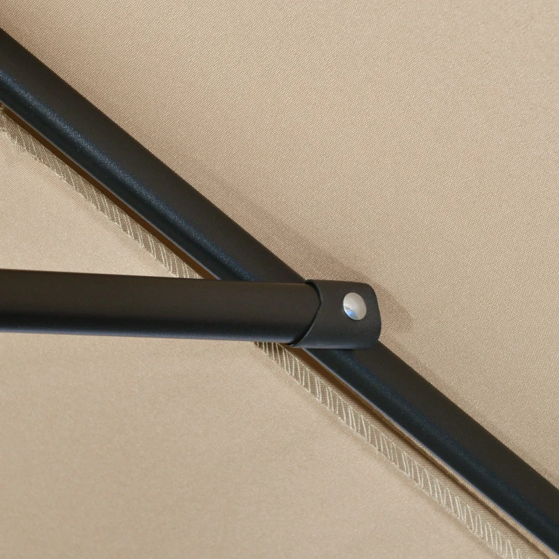 Outsunny Umbrelă de Grădină Înclinabilă cu Manivelă și 6 Spiţe, 2x3 m, Gri Închis