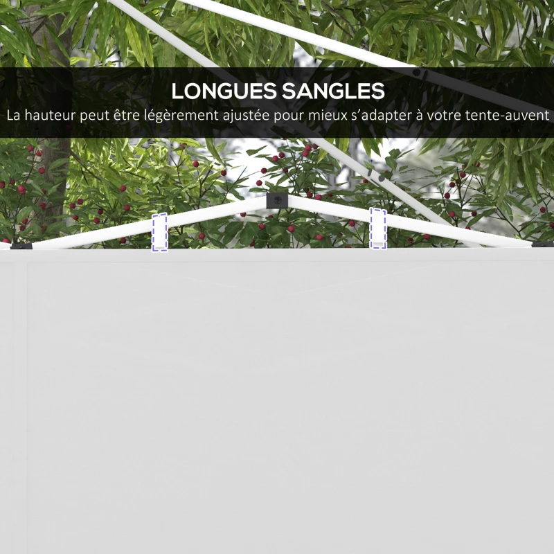 Outsunny Panneaux latéraux pour tonnelle panneaux de remplacement pour tonnelle 3 x 3 m ou 3 x 6 m, lot de 2, blanc