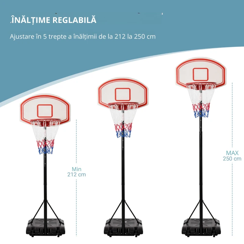 HOMCOM cos cu inaltime reglabila 175-215 cm
