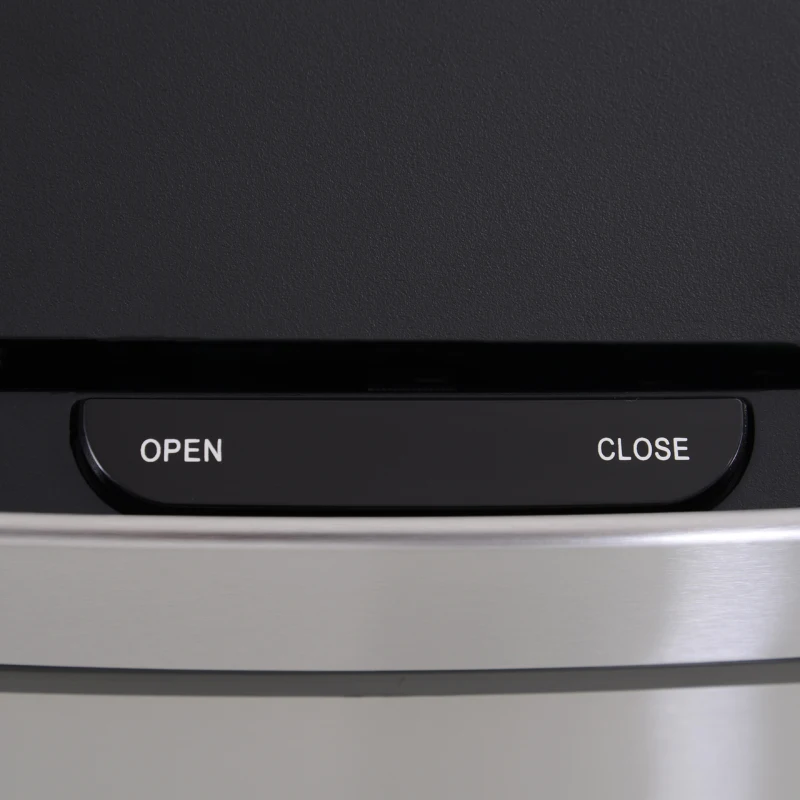 HOMCOM Afvalbak afvalscheidingssysteem prullenbak met sensor 72 L 3 vakken rvs zilver