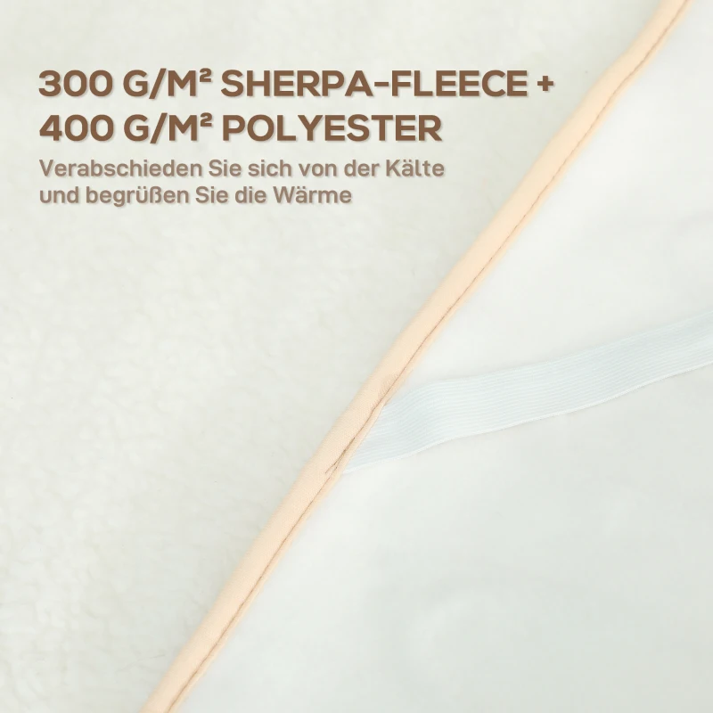 HOMCOM Heizdecke mit Dualzonensteuerung 160 x 140 cm maschinenwaschbar mit 5 Heizstufen, 10 Stunden Timer, Überhitzungsschutz