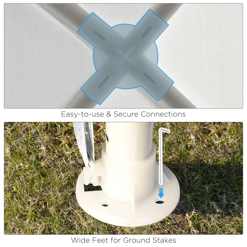 Outsunny 2.7m x 2.7m Garden Gazebo - Marquee Party Tent, Wedding Canopy for Outdoor Use, White