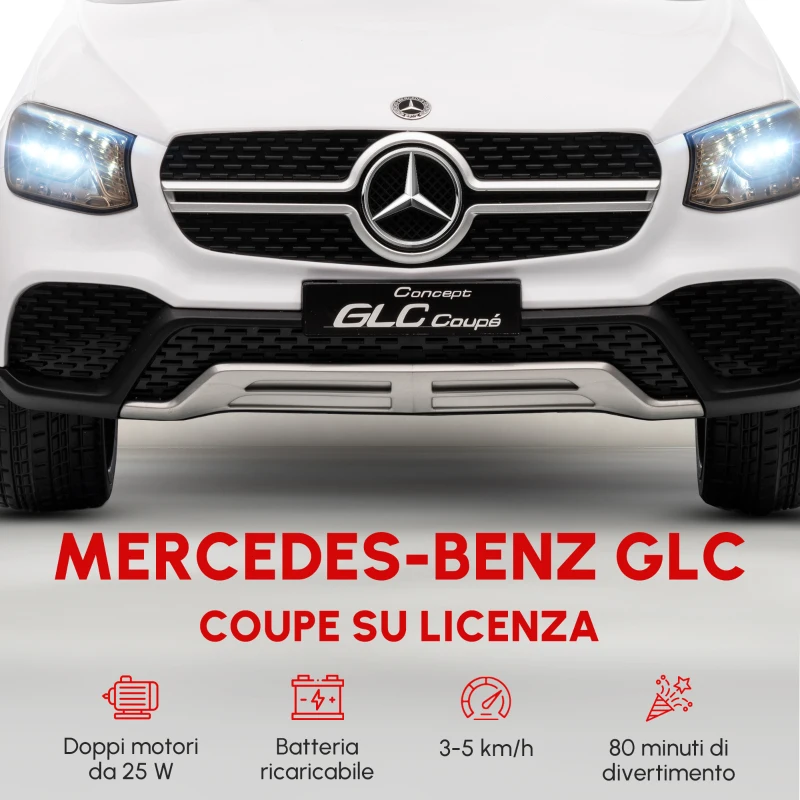 AIYAPLAY Macchina elettrica per bambini, 12V, telecomando 2,4G, 3 velocità, avvio lento, 105x68x50cm, Bianco