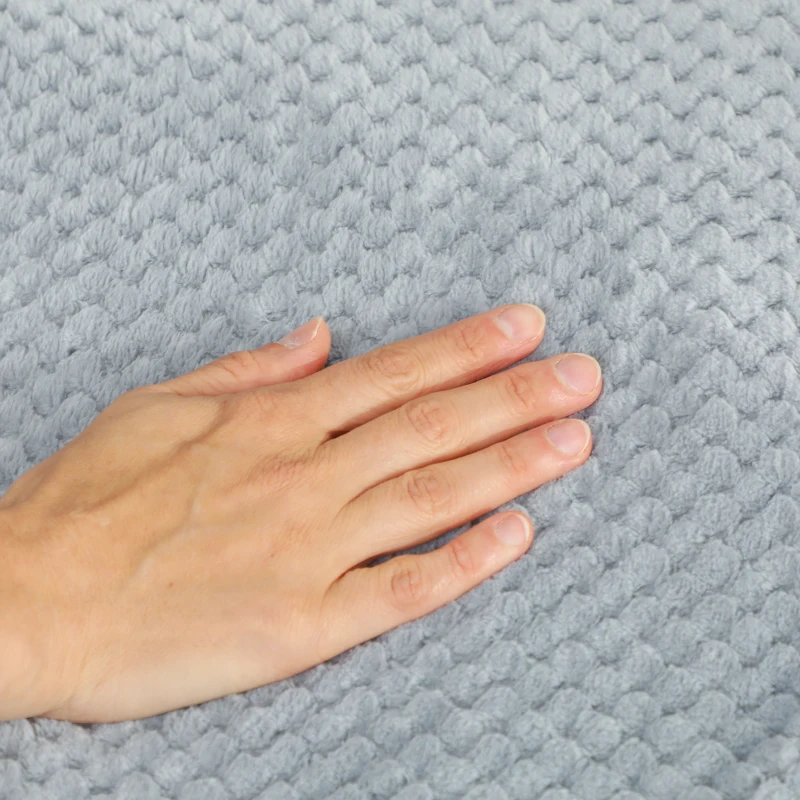 HOMCOM Heated Electric Blanket, Warm Throw Blanket with 5 Heating Levels, 10 Hour Auto-Off Timer, Grey