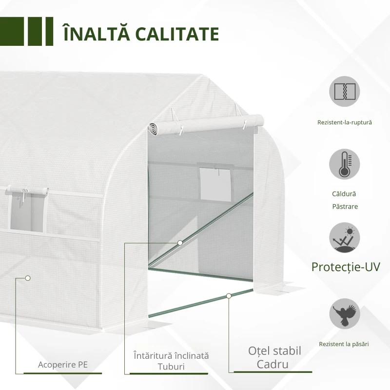 Outsunny Sera pentru Gradina cu 8 Ferestre si Usa(m-7)