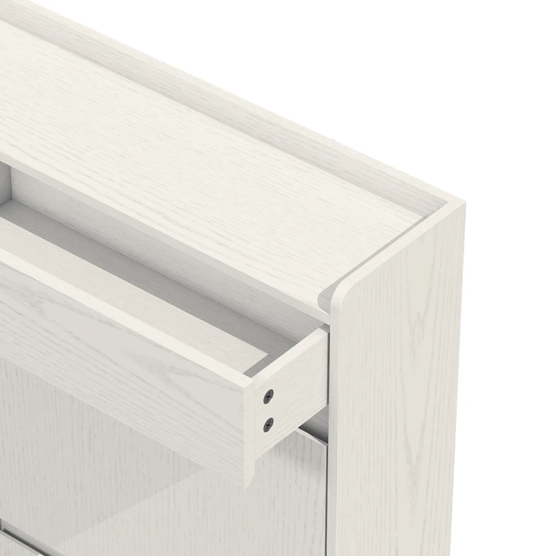 HOMCOM Dulap de Pantofi Slim din Lemn cu 4 Sertare Rabatabile și 2 Sertare Glisante, 98x19,2x95,3 cm, Alb