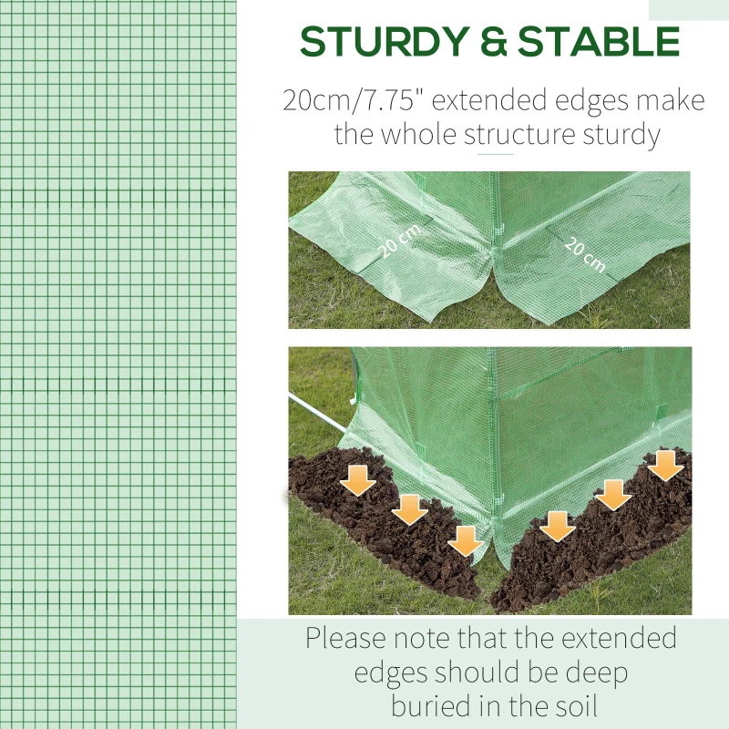 Outsunny 10X10ft Greenhouse Replacement Cover for Tunnel Walk-in Greenhouse w/ Windows Door