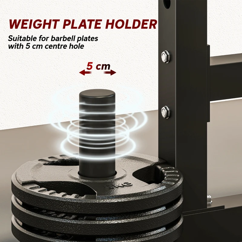 SPORTNOW Adjustable Squat Rack with Plate Holders, 300 kg Load
