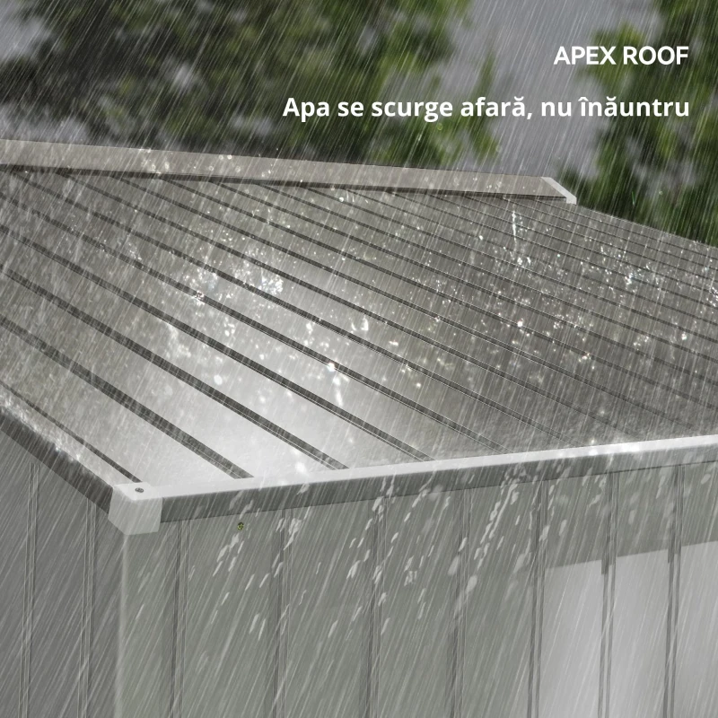 Outsunny Magazie Gradina 277×195×192 cm – Otel & PP cu Usi Glisante Duble(m-5)