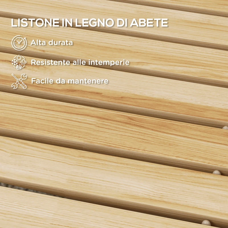 Outsunny Passerella per Giardino, Vialetto in Legno di Abete Arrotolabile, 120x38 cm