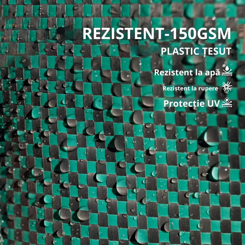 Outsunny Saci pentru Deșeuri Rezistenți, Pliabili și Reutilizabili cu Mânere, Φ67x76 cm, Verde