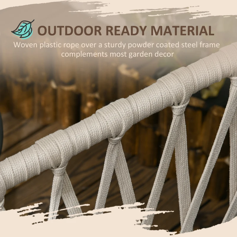 Outsunny Zestaw mebli ogrodowych dla 2 osób z 1 stołem, 2 krzesłami z poduszkami siedziskowymi, zestaw na balkon, stal, szary