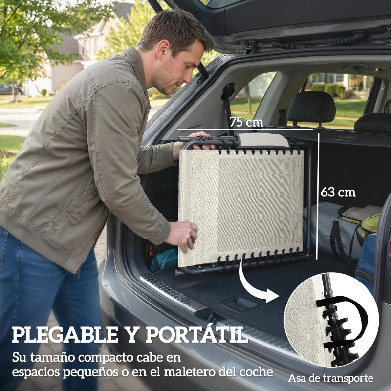 Outsunny Set de 2 Tumbonas Plegables con Reposacabezas Parasol Bolsillo Lateral y Respaldo Reclinable en 5 Posiciones Crema