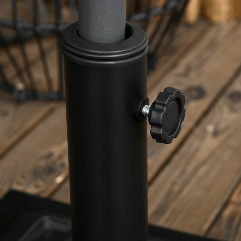 Outsunny Stojak pod Parasol 12 kg, na Rury Ø32, 38, 48 mm, odporny na warunki atmosferyczne, z obudową z Żywicy, Czarny