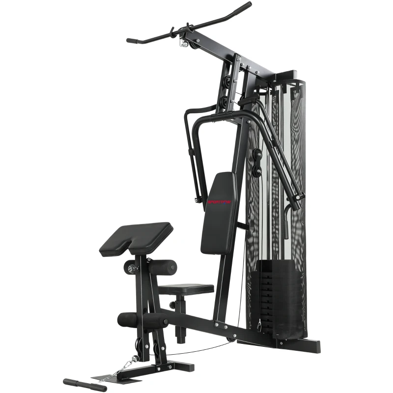 SPORTNOW Multi Gym with Adjustable Seat and Back, All in One Home Gym Machine with 45kg Weight Stack for Full Body Strength Training