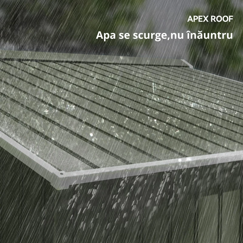 Outsunny Magazie de gradina 277 x 195 x 192cm cu usi glisante duble, 4 orificii de aerisire, din otel durabil, verde(m-6)