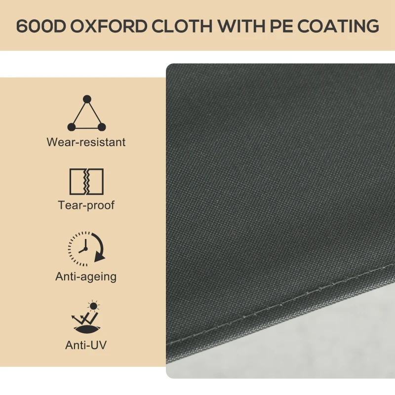 Outsunny Fotel campingowy 2 szt., składany, stalowa rama, ciemnoszary