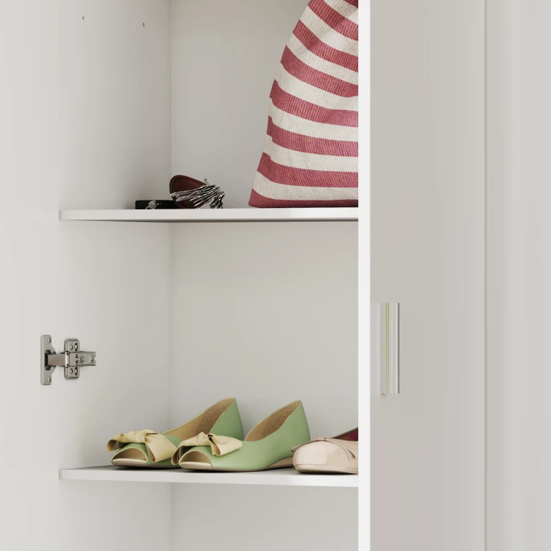 HOMCOM Mobile Multiuso con 5 Ripiani Livelli Regolabili in Legno, per Arredamento Domestico, 60x31.5x165 cm, Bianco