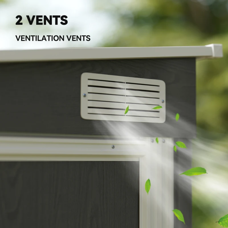 Outsunny 7 x 5ft Galvanised Metal Shed, with Sliding Door - Light Grey