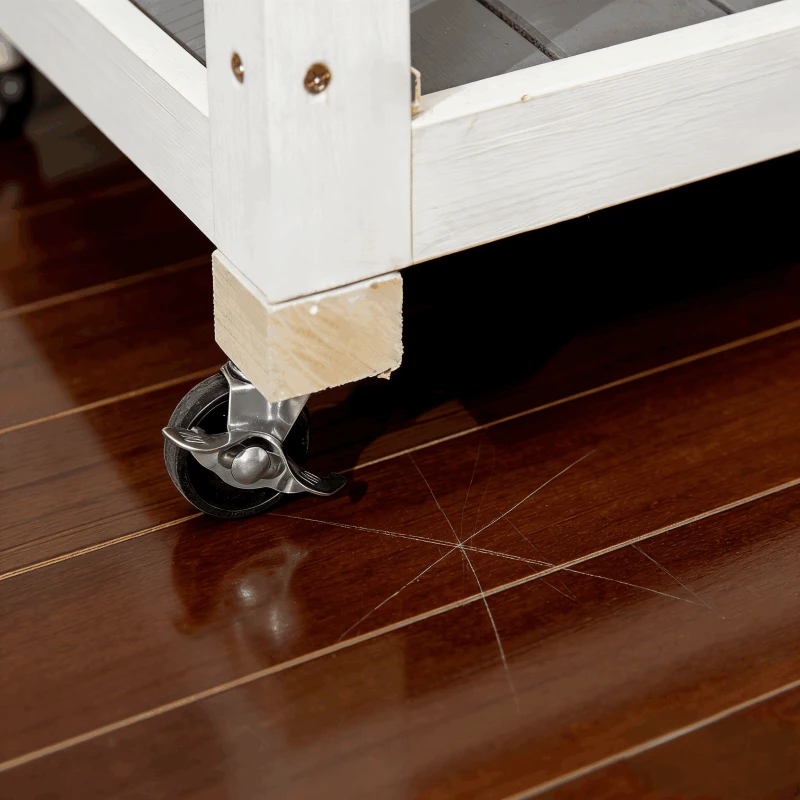 PawHut Wooden Catio Cat Outdoor Enclosure, Cat Cage with Waterproof Roof, Platforms, for Multiple Cats, White