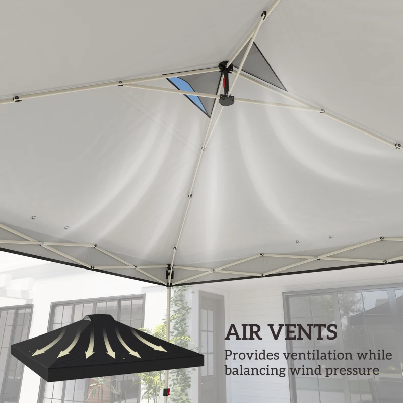 Outsunny gazebo roof replacement UV50+ Waterproof Pop Up Canopy Cover with 8 Drainage Holes 3 x 3 m Black