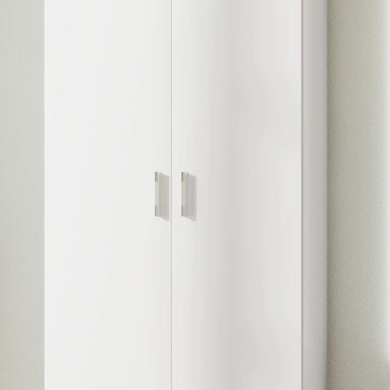 HOMCOM Mobile Multiuso con 5 Ripiani Livelli Regolabili in Legno, per Arredamento Domestico, 60x31.5x165 cm, Bianco