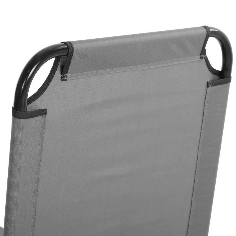 Outsunny Zonnebed, 5-voudig verstelbare rugleuning, snel drogend, metalen frame, 188 x 56 x 28 cm, Grijs